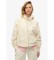 Kaufen Superdry Beigefarbenes Esssential Logo-Kapuzensweatshirt mit Raglanärmeln, Reißverschluss und beigem Logo