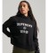Kopen Superdry Core Sport kort vierkant uitgesneden sweatshirt met capuchon zwart