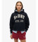 Kaufen Superdry Entspanntes Kapuzensweatshirt mit navyfarbener Athletic Essentials-Applikation