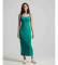 Acheter Superdry Robe midi en maille avec encolure carrée verte