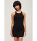 Buy Superdry Black embroidered ribbed dress with olympic back