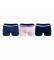 Tommy Hilfiger Pack de 3 bóxer rosa, marino, azul