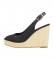 Tommy Hilfiger Iconic leather espadrilles black wedge -Height wedge 10.5cm