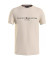 Tommy Hilfiger T-shirt con logo ricamato beige