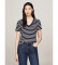Kaufen Tommy Hilfiger Marineblaues T-Shirt mit schmalem V-Ausschnitt