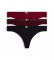 Acheter Tommy Hilfiger Lot de 3 tongs Héritage noir, bordeaux, rouge