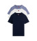 Buy Tommy Jeans Pack of 3 extra slim logo t-shirts navy, white, blue