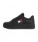 Tommy Jeans Chaussures de basket en cuir Retro Essential noir