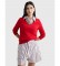 Tommy Hilfiger Maglione rosso con scollo a V Heritage