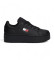 Buy Tommy Jeans Black platform leather trainers
