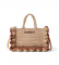 Buy Twinset Crochet shopper bag with beige logo