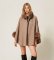 Køb Twinset Poncho i brunt uldstof