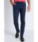Acheter Victorio & Lucchino, V&L Pantalon chino en satin Peach taille moyenne marine - Slim - Taille moyenne marine