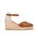 Comprar Wonders Espadrilles em pele lisa castanha