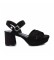 Xti Sandalias Antelina Negro -Altura Tacn 7cm-