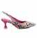 Xti Sapatos de impressÃ£o animal cor-de-rosa - calcanhar de 5cm de altura