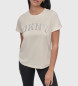 DKNY Beigefarbenes Logo-T-Shirt