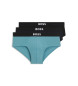 BOSS Set di tre slip HipBr 3P, nero e blu
