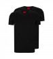 HUGO Pack 2 T-Shirts Peak Kragen schwarz