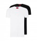 HUGO Förpackning med 2 T-shirts, svart, vit, V-ringad
