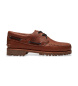 Timberland Scarpe da barca in pelle marrone con tre occhielli