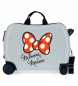 Joumma Bags Minnie Good Vibes Only kuffert til børn med 2 hjul med flere retningsbestemte hjul blå -38x50x20cm