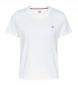 Tommy Jeans T-shirt bianca con scollo a C in jersey regolare TJW