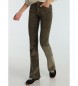 Pantalones Coty Flare-Barbol Color Pana Gruesa verde kaki
