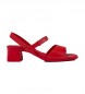 Camper Sandali Katie in pelle rossa - Altezza tacco: 5,1 cm-