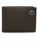 Pepe Jeans Usnjena denarnica Badge Brown -11x8x1cm