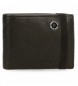 Pepe Jeans Abzeichen Leder Brieftasche Schwarz -11.5x8.5x1cm