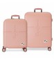 Pepe Jeans Set valigie Laila rosa chiaro rigido 55-70cm rosa