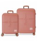 Pepe Jeans Set of Laila terracotta hard suitcases 55-70cm red