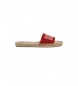 Pepe Jeans Sandalias de piel Siva Berry rojo