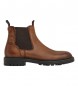 Pepe Jeans Botines de Piel Logan Chelsea marrn