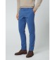Hackett London Niebieskie spodnie teksturowane