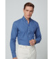 Hackett London Garment Dyed Hemd blau