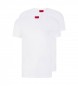 HUGO Pack 2 T-shirts, blanc, col en V, col en V, blanc