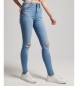 Superdry Skinny jeans med hög midja i blå ekologisk bomull