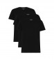 Tommy Hilfiger Zestaw 3 czarnych koszulek z dekoltem w szpic
