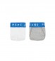 Pepe Jeans Pack 2 slips Logo blanc, gris