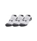 Under Armour Pack de tres calcetines bajos blanco