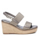 Xti Sandals 142832 silver -Height 9cm wedge