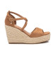 Xti Sandals 142438 brown -Height wedge 9cm