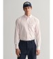 Gant Camisa de popelina de ajuste regular com riscas rosa claro