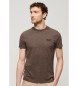 Superdry T-shirt i økologisk bomuld med brunt Essential-logo