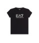 EA7 Błyszcząca koszulka z krótkim rękawem czarna