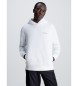 Calvin Klein Sweatshirt med huva i tervunnen polyester vit