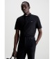 Calvin Klein Polo slim in piqué nero elastico