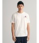 Gant T-shirt bianca ricamata con scudo d'archivio